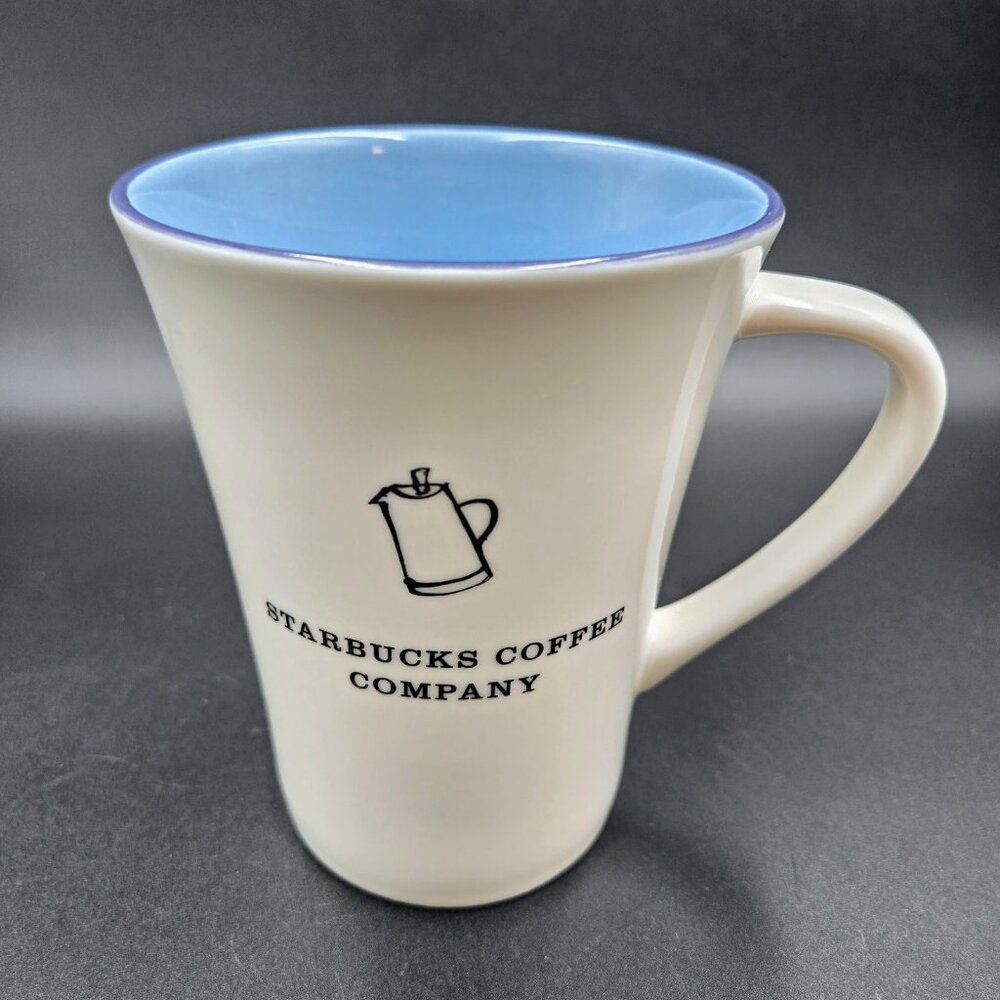 Starbucks Coffee Company Mug Cup 2006 White Blue Tall Read